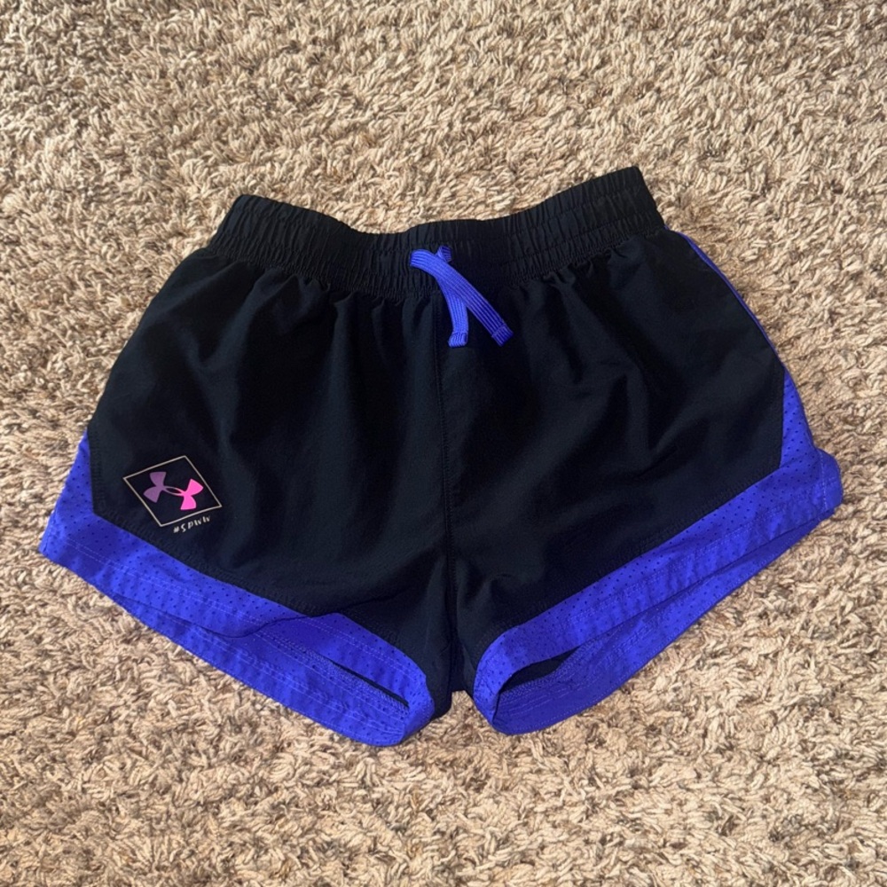 Under Armour Youth Black and Purple Shorts